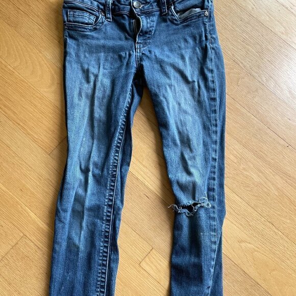 KUT From The Kloth Medium Blue Distressed Denim Jeans Skinny Legs Size 2 - Picture 1 of 12